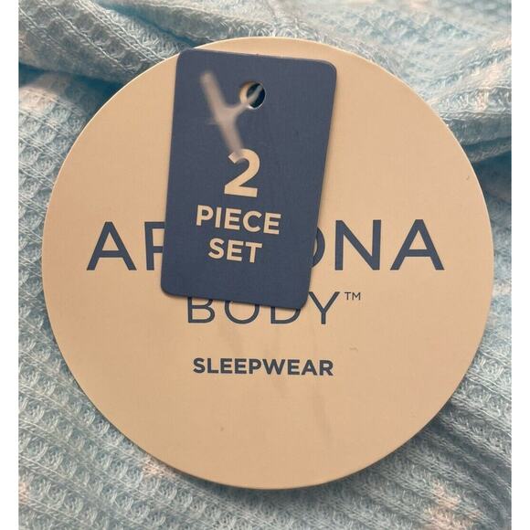 Arizona Body Juniors Waffle Long Sleeve 2pc Shorts Pajama Set Blue Heart XXL NWT - Picture 10 of 10